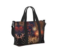 Borsa a mano da viaggio con stampa fuochi d'artificio Borsa a tracolla per donne e uomini per weekend, fuga, palestra, vacanze