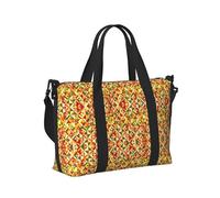 Borsa a mano da viaggio con stampa geometrica per donne e uomini, pieghevole, portatile, per viaggi nel fine settimana