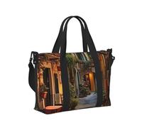 Borsa a mano da viaggio con stampa italiana Old Street per donne e uomini, leggera, pieghevole, per gite nel fine settimana, palestra, vacanze