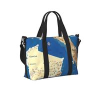 Borsa a mano da viaggio con stampa mappa della Grecia, borsa a mano pieghevole portatile per viaggi di fine settimana in palestra e vacanze