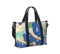 Borsa a mano da viaggio con stampa mappa della Grecia, borsa a tracolla pieghevole portatile per viaggi di fine settimana in palestra e vacanze