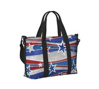 Borsa a mano da viaggio con stampa patriottica con stelle, leggera, pieghevole, per viaggi nel fine settimana, vacanze, aereo
