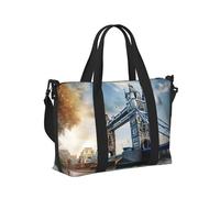 Borsa a mano da viaggio con stampa storica Old Tower Bridge Londra per donne e uomini borsa da viaggio pieghevole portatile per viaggi di fine settimana