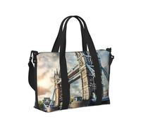 Borsa a mano da viaggio con stampa storica Old Tower Bridge Londra per donne e uomini borsa da viaggio pieghevole portatile per viaggi di fine settimana