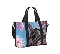 Borsa a mano da viaggio con stampa Torre Eiffel di Parigi con pittura a olio per donne e uomini, leggera, pieghevole, per gite nel fine settimana, palestra, vacanze