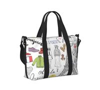 Borsa a mano da viaggio con stampa Torre Eiffel di Parigi francese, leggera, pieghevole, per viaggi di fine settimana, vacanze, aereo