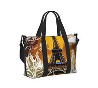 Borsa a mano da viaggio con stampa Torre Eiffel di Parigi per donne e uomini, borsa pieghevole portatile per viaggi di fine settimana