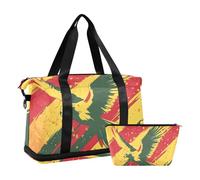 Borsa a mano da viaggio con uccellino rosso e giallo per veterani della guerra del Vietnam, borsa da palestra con borsa da toilette per viaggi di lavoro, grande capacità, Giorno nazionale dei veterani