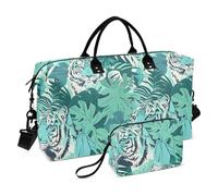 Borsa a mano da viaggio Illustrazione Turismo Tigri Turchese Viaggio Pernottamento Carry on Bag con Toiletry Bag per Trekking Impermeabile bolsa de mano para ropa de
