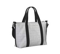 Borsa a mano da viaggio leggera con stampa a muro di mattoni bianchi antichi da donna e da uomo per viaggi nel fine settimana in palestra