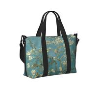 Borsa a mano da viaggio leggera con stampa di fiori di mandorlo da donna e uomo, borsa da viaggio per il fine settimana e palestra