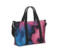 Borsa a mano da viaggio leggera con stampa di fuoco blu e rosa per donne e uomini, per viaggi di fine settimana e palestra