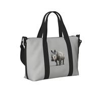 Borsa a mano da viaggio leggera con stampa di rinoceronte animale, per donne e uomini, per il fine settimana, in palestra