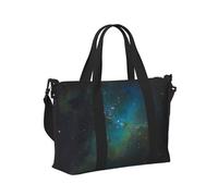 Borsa a mano da viaggio leggera con stampa verde galassia per donne e uomini, per il fine settimana e la palestra