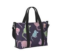 Borsa a mano da viaggio leggera e pieghevole con stampa di animali e topo, per viaggi nel fine settimana, vacanze, aereo