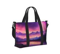 Borsa a mano da viaggio leggera e pieghevole con stampa scura delle luci del nord per donne e uomini vacanze avventure all'aperto