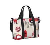 Borsa a mano da viaggio per bambini e ragazze con stampa vigili del fuoco, per donne e uomini, leggera, pieghevole, per gite nel fine settimana, palestra, vacanze