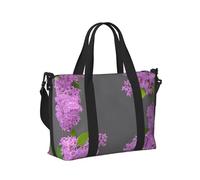 Borsa a mano da viaggio per donne e uomini, con fiori lilla e fiori in fiore, pieghevole, portatile, per viaggi nel fine settimana