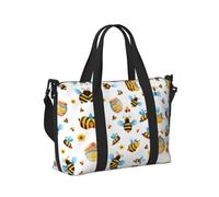 Borsa a mano da viaggio per donne e uomini con motivo a ape in stile cartone animato per borsa portatile pieghevole per viaggi di fine settimana