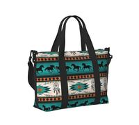 Borsa a mano da viaggio per donne e uomini, con motivo a strisce di cavallo, pieghevole, portatile, per viaggi di fine settimana