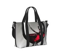 Borsa a mano da viaggio per donne e uomini con stampa di bicchieri di vino per borsa portatile pieghevole per viaggi di fine settimana
