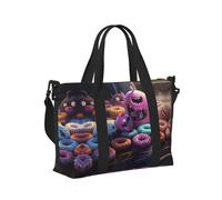 Borsa a mano da viaggio per donne e uomini, con stampa di ciambelle, pieghevole, portatile, per viaggi nel fine settimana
