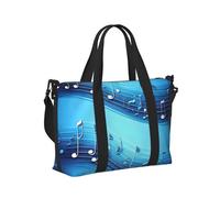 Borsa a mano da viaggio per donne e uomini con stampa di note musicali blu cielo pieghevole weekend brevi viaggi vacanze Tote borse a tracolla