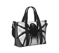 Borsa a mano da viaggio per donne e uomini, con stampa di ragno nero, pieghevole, portatile, per viaggi nel fine settimana