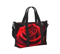 Borsa a mano da viaggio per donne e uomini, con stampa di rose rosse, borsa pieghevole portatile per viaggi nel fine settimana