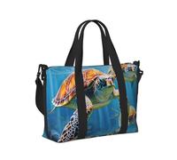Borsa a mano da viaggio per donne e uomini, con stampa di tartarughe marine, pieghevole, portatile, per viaggi nel fine settimana