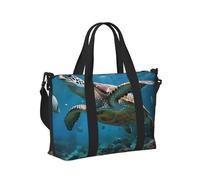Borsa a mano da viaggio per donne e uomini, con stampa di tartarughe marine, pieghevole, portatile, per viaggi nel fine settimana