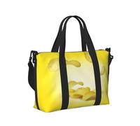 Borsa a mano da viaggio per donne e uomini, con stampa patatine fritte, pieghevole, portatile, per viaggi nel fine settimana