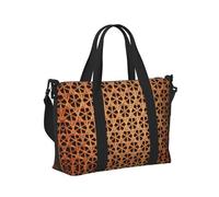 Borsa a mano da viaggio per donne e uomini, in vimini, con stampa a griglia, pieghevole, portatile, per viaggi di fine settimana