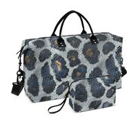 Borsa a mano da viaggio stile poster leopardo ossidiana bianca nera grande borsa a mano con tracolla regolabile per trekking set 2 pezzi bolso de mano para viajar en avion