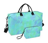 Borsa a mano da viaggio, verde menta, blu, borsa da palestra, borsa da palestra con borsa da toilette per aereo, grande capacità, Verde Menta Blu Clash, 1 size