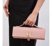 Borsa a mano di lusso con texture intrecciata vintage, caratterizzata da una texture intrecciata vintage, manico superiore classico e forma di busta senza tempo. Perfettamente adatta per gala formali,
