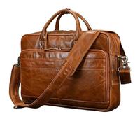 Borsa a mano di lusso in vera pelle for uomo, cartella da viaggio, borsa a tracolla in, lavoro for laptop, grandi borse a(Brown 172)