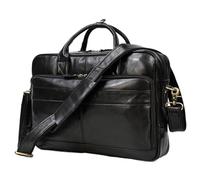 Borsa a mano di lusso in vera pelle for uomo, cartella da viaggio, borsa a tracolla in, lavoro for laptop, grandi borse a(Black172)