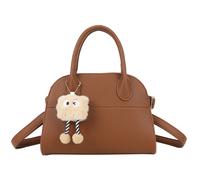 Borsa a Mano Dôme per Donna Effetto Granato con Ciondolo Peluche Sospeso