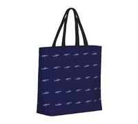 Borsa a mano grande da donna borsa a mano riutilizzabile con cerniera borse da spiaggia da donna borsa cartone animato fresco squalo blu marino per mamma adatto per ospedale spiaggia