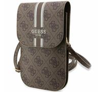 Borsa a mano Guess 4G a righe marroni