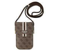 Borsa a mano Guess 4G a righe marroni