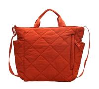 Borsa a mano hobo imbottita da donna, borsa a tracolla soffice con cerniera, borsa da viaggio, shopper invernale (Arancione)