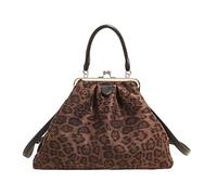 Borsa a mano hobo plissettata da donna con chiusura a bacio, zaino per il lavoro e l'uso quotidiano (marrone)