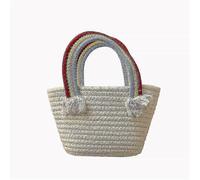 Borsa a mano in paglia, zaino alla moda con una spalla, borsa per bambini