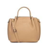 Borsa a mano in pelle con zip formato L, FOULONNE DOUBLE LOUISA Beige TU