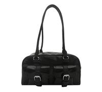 Borsa a mano in pelle PU con cuscino Boston di grande capacità, per il tempo libero, borsa da ascella, multi-tasca, casual, borsa da viaggio, shopping, borsa da lavoro, Nero , Large