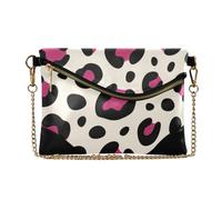 Borsa a mano in pelle PU da donna alla moda borse a tracolla per Lady power bank pounch viola crema leopardo stampa