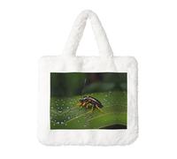 Borsa a mano in peluche con insetti sulle foglie, perfetta per chiavi, rossetto e altro ancora, regalo ideale per Natale, San Valentino