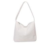 Borsa a Mano in Velluto a Coste da Donna Borsa a mano in velluto a coste a tracolla singola Grande borsa a in a da donna Borse casual Grandi borse for la spesa Borsa per Viaggo Palestra(White)